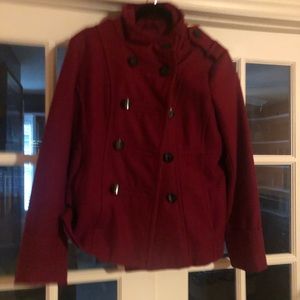 Red pea coat